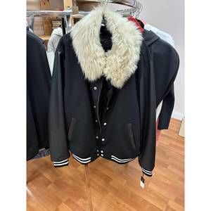 NEW 2HER2HIM unisex - detchable fox fur jacket in black